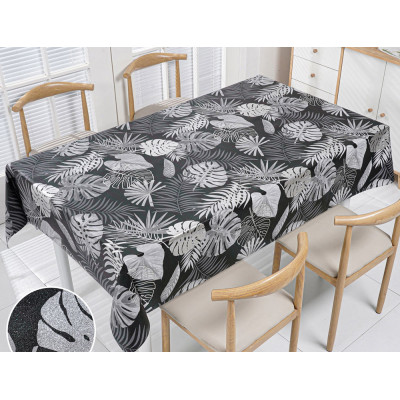 ACCESS DECO - Toile Cirée Déco Jardin Black 140cmx20m