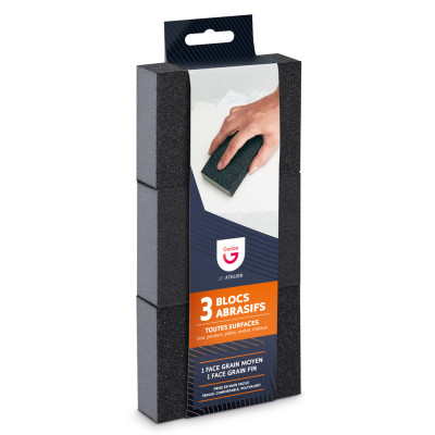 GERLON - Lot 3 Blocs Abrasifs Toutes Surfaces