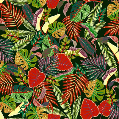 ACCESS DECO - Toile Cirée Déco 140cmx20m Végétal Noir