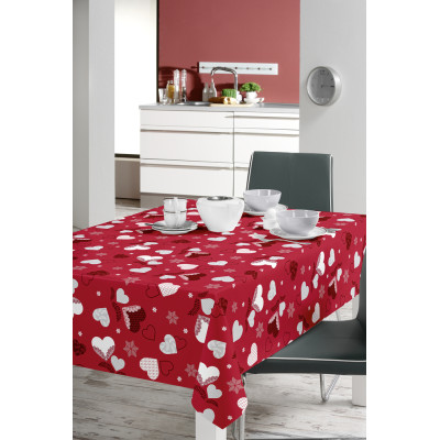 ACCESS DECO - Toile Cirée Déco 140cmx20m A Tout Cœur Rouge