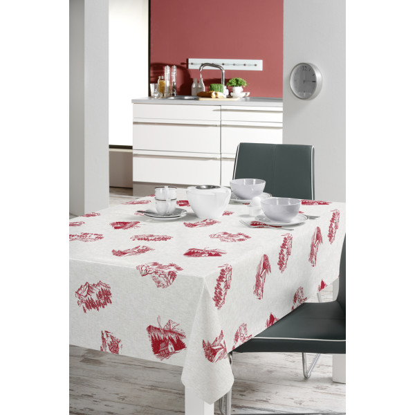 ACCESS DECO - Toile Cirée Déco 140cmx20m Abondance Rouge