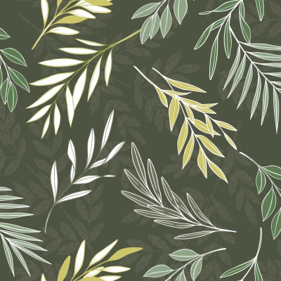 ACCESS DECO - Toile Cirée Déco 140cmx20m Ramage Olive