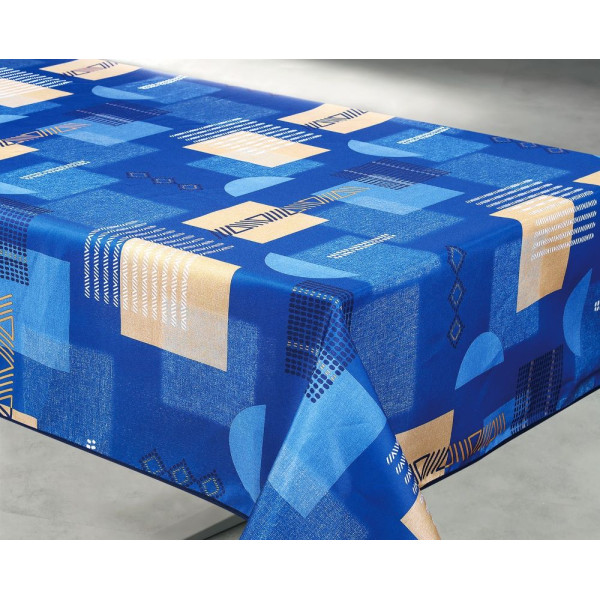 ACCESS DECO - Nappe Polyester 140x240cm Tessa Bleu Paon sur Cintre