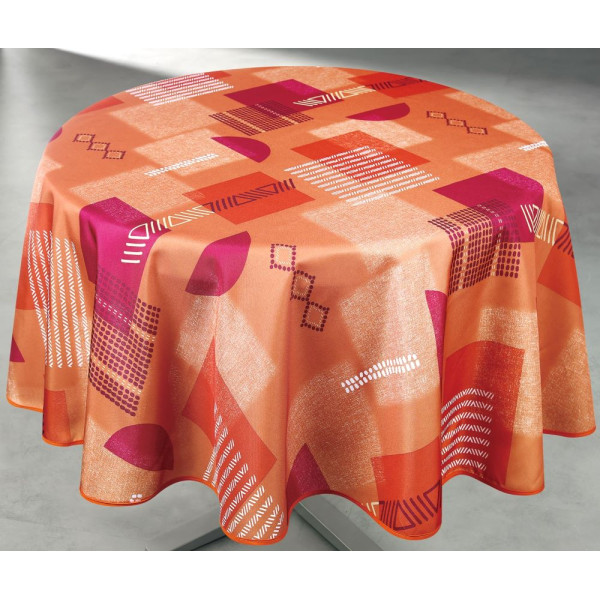 ACCESS DECO - Nappe Polyester Ronde Ø160cm Tessa Terracotta sur Cintre