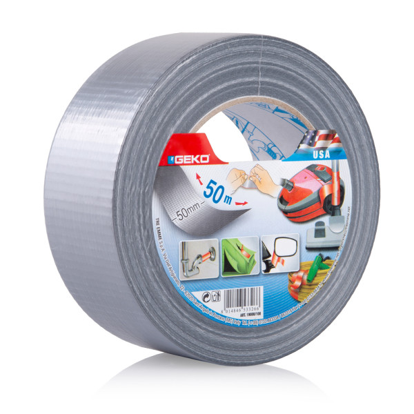 GEKO - Ruban Adhésif Toile Gris 50mmx50m