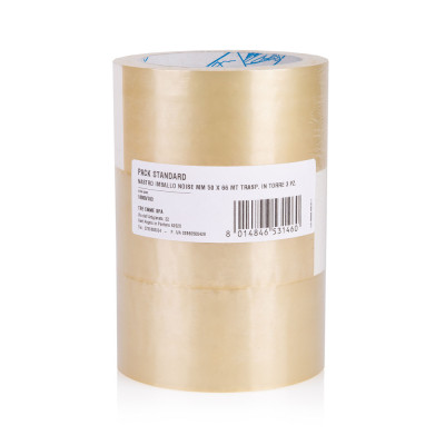 GEKO - Ruban Adhésif d'Emballage Transparent Standard 50mmx66m Lot 3 Rouleaux