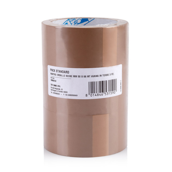 GEKO - Ruban Adhésif d'Emballage Havane Standard 50mmx66m Lot 3 Rouleaux