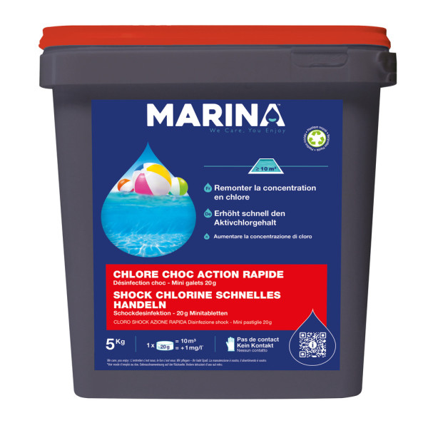 MARINA - Chlore Choc Action Rapide Mini Galets 20g 5kg