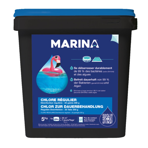 MARINA - Chlore Régulier Galets 200g 5kg