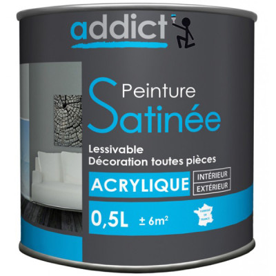 ADDICT - Peinture Décoration Murs et Boiseries Satin 0.5L