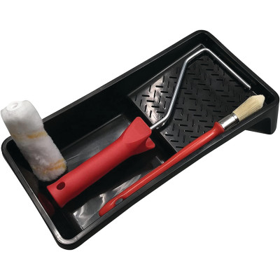 SAVY - Ensemble Bac Mini Rouleau Pinceau à Rechampir pour Peinture Mate et Satinée