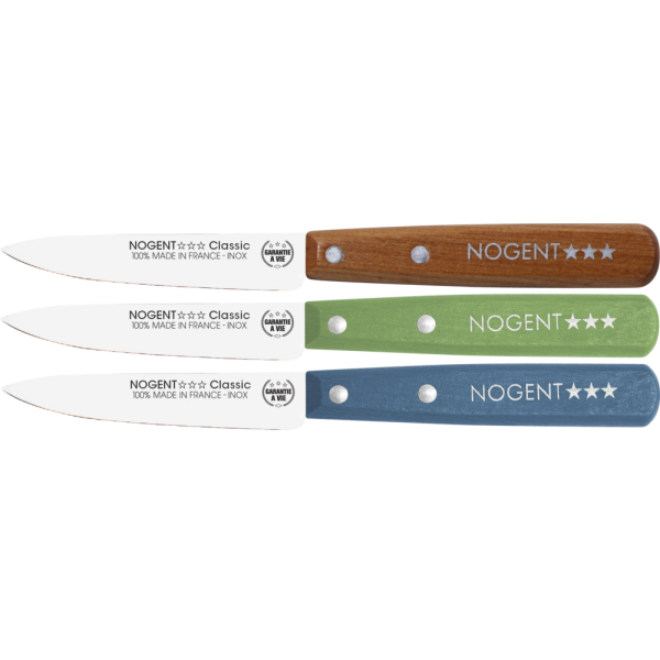 NOGENT 3 ETOILES - Couteau d'Office Bois 9cm Couleur