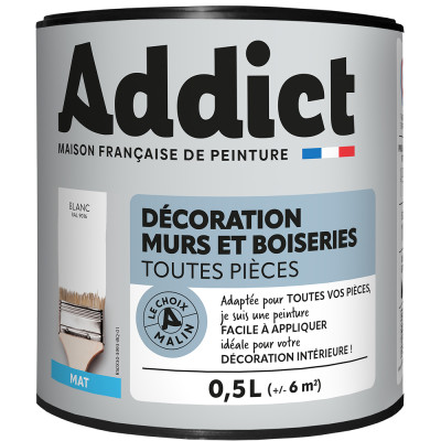 ADDICT - Peinture Décoration Murs et Boiseries Mat 0.5L