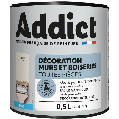 ADDICT - Peinture Décoration Murs et Boiseries Mat 0.5L