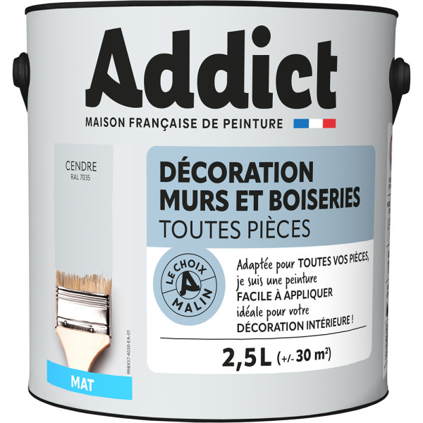 ADDICT - Peinture Décoration Murs et Boiseries Mat 2.5L