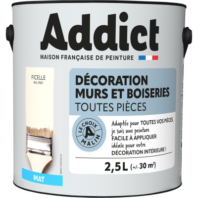 ADDICT - Peinture Décoration Murs et Boiseries Mat 2.5L