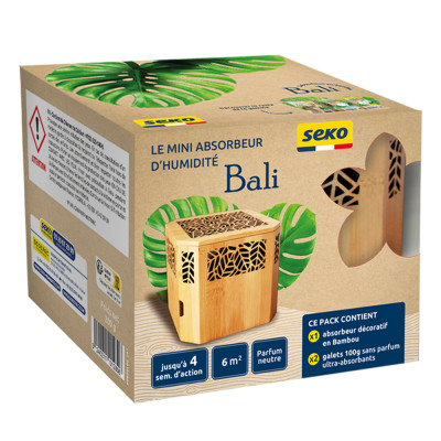 SEKO - Mini Absorbeur d'Humidité Bali + 2 Galets Neutres 100g