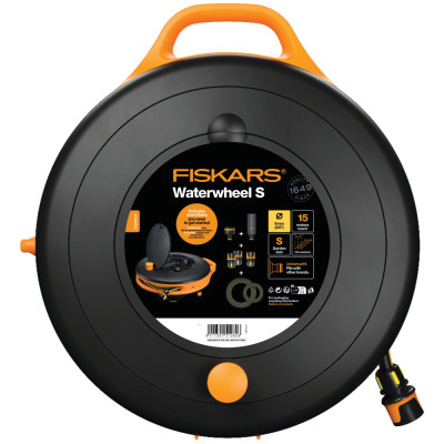FISKARS - Dévidoir S - Set d'Arrosage 15M Tout-en-1 Ø9mm