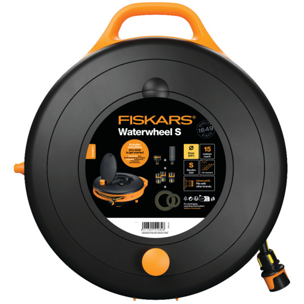 FISKARS - Dévidoir S - Set d'Arrosage 15M Tout-en-1 Ø9mm