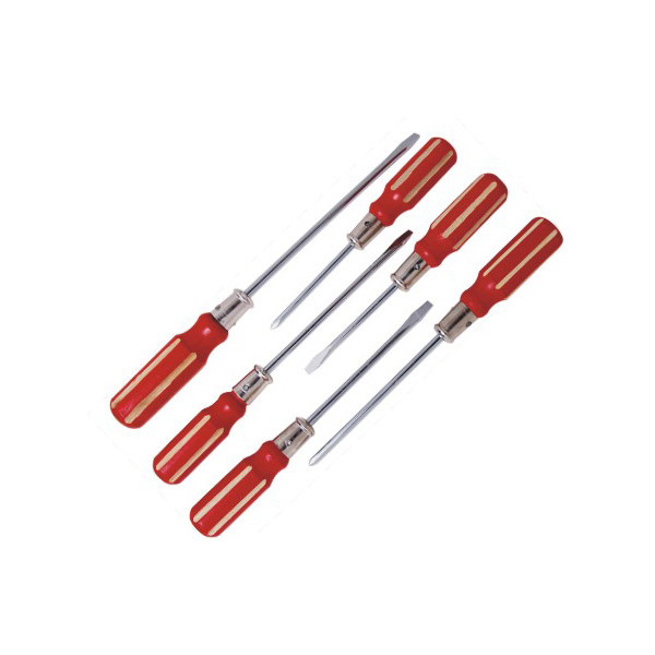 EVOE - Lot de 6 Tournevis Manche en Bois