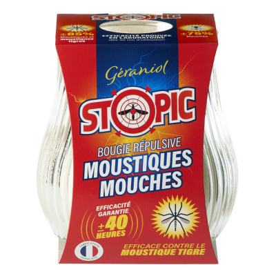 STOPIC - Bougie Répulsive Moustiques Mouches 40H