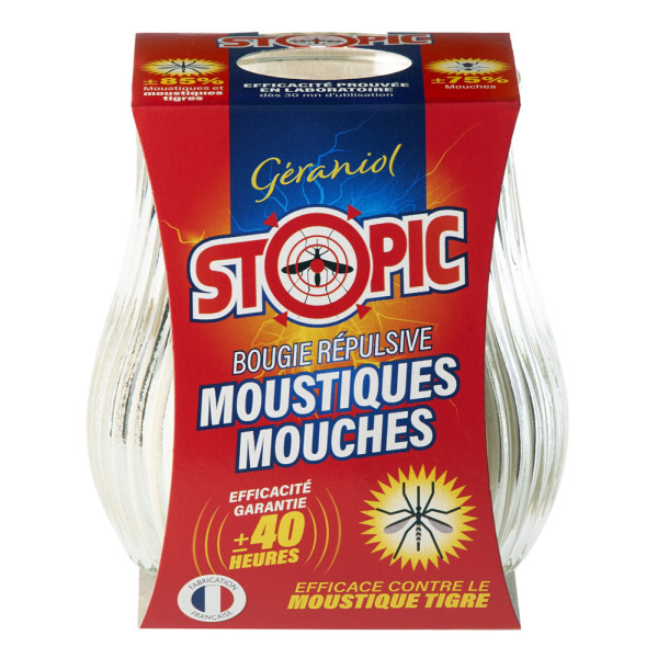 STOPIC - Bougie Répulsive Moustiques Mouches 40H