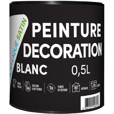 TOUT DANS LE PRIX - Peinture Décoration Acrylique Satin Blanc