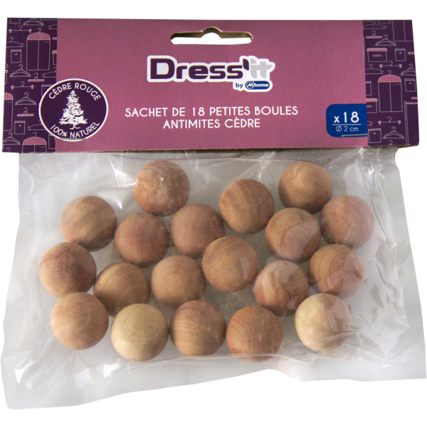 MONDEX - Antimites Sachet de 18 Boules en Cèdre