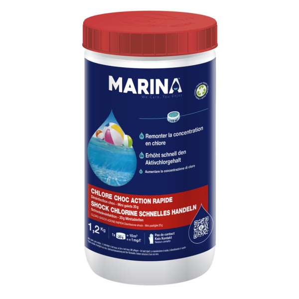 MARINA - Chlore Choc Action Rapide Mini Galets 20g 1.2kg