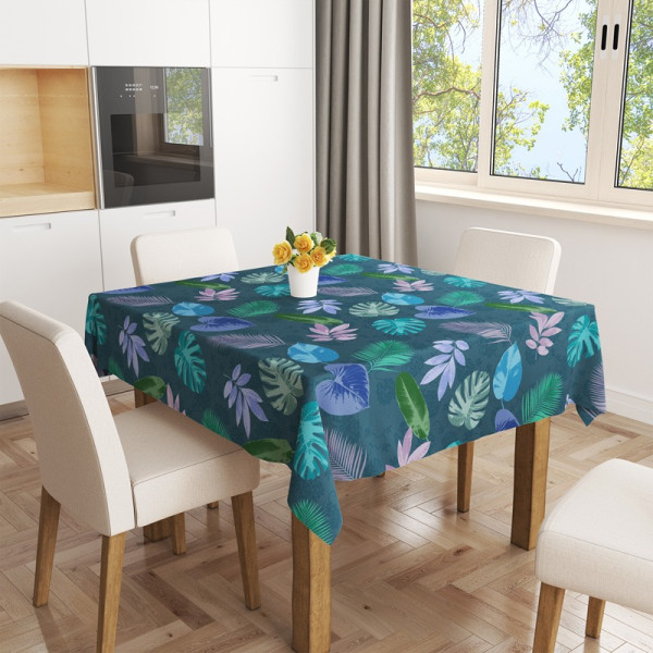 ACCESS DECO - Toile Cirée Ovale 140x240cm Tuvalu Paon sur Cintre