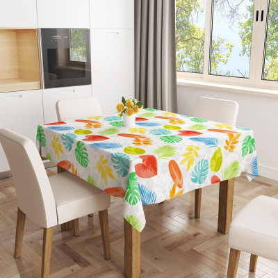 ACCESS DECO - Toile Cirée Ovale 140x240cm Tuvalu Blanc sur Cintre