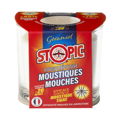 STOPIC - Bougie Répulsive Moustiques Mouches 20H