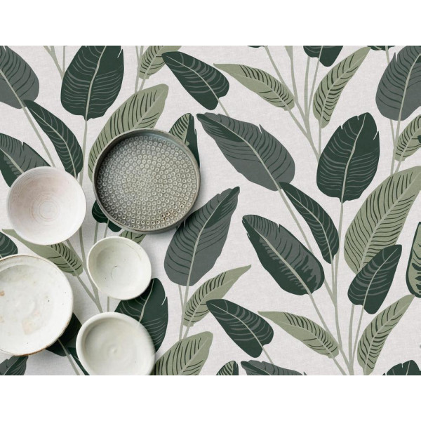 ACCESS DECO - Toile Cirée Déco Wille Green 140cm x 20m