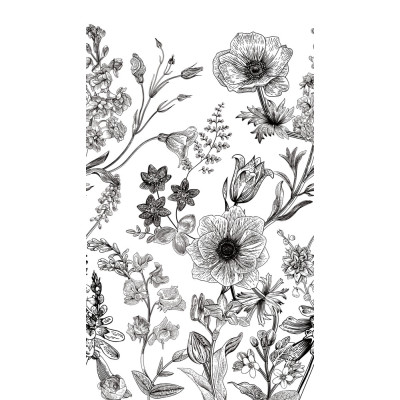 DECOR DESIGN - ML1601 Papier Peint Panoramique Flower Silhouette 159 x 280cm