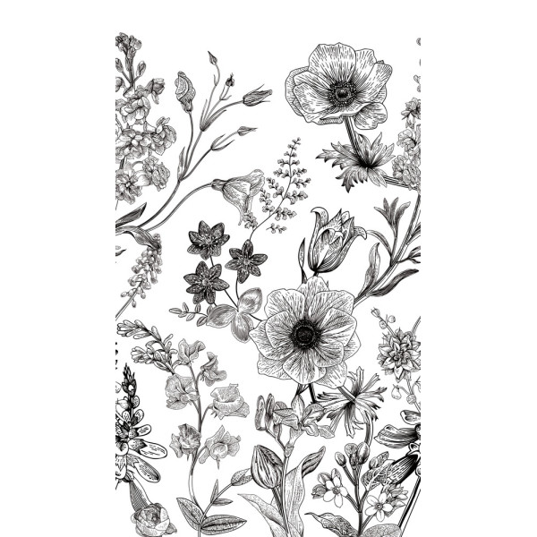 DECOR DESIGN - ML1601 Papier Peint Panoramique Flower Silhouette 159 x 280cm