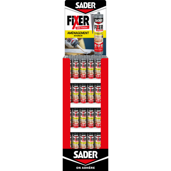 SADER - Fixer Sans Percer Aménagement Intérieur Box de 80 Cartouches 360g