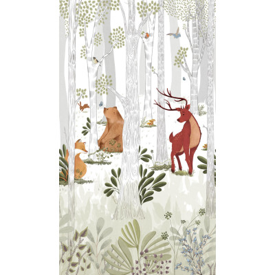 GRANDECO - A73301 Papier Peint Panoramique Animal Kingdom 159 x 280cm