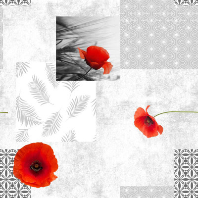 ACCESS DECO - Nappe Polyester 140x240cm Pavot Sur Cintre