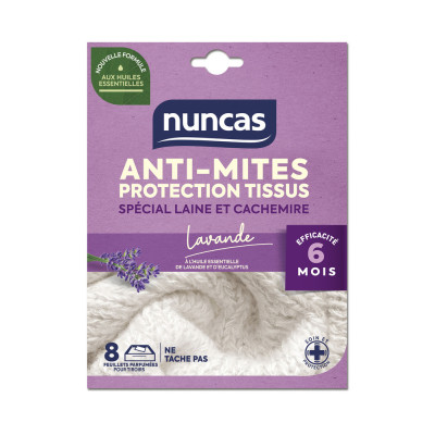 NUNCAS - Anti-Mites Tiroirs Protection Tissus 8 Feuillets