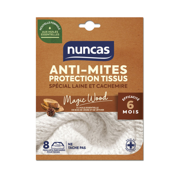 NUNCAS - Anti-Mites Tiroirs Protection Tissus 8 Feuillets