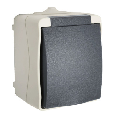 PROFILE - Interrupteur Unipolaire Semi Étanche IP44 Gris