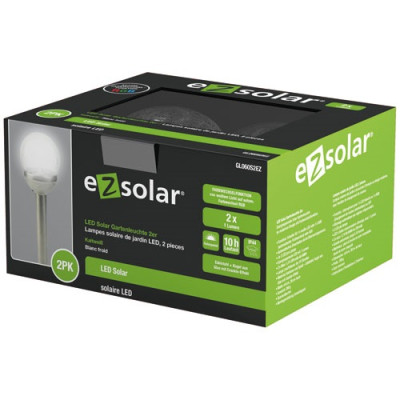 Bornes solaires multicolores pack de 2 blanc froid 2 lumens