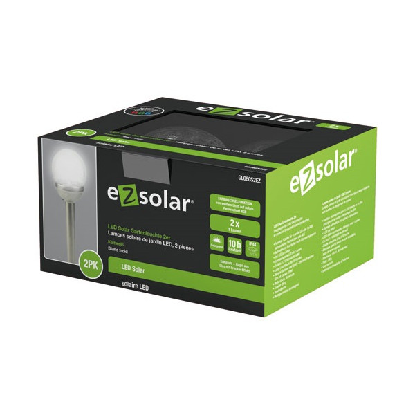 Bornes solaires multicolores pack de 2 blanc froid 2 lumens