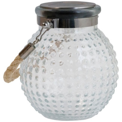 Lampe de table solaire acier inoxydable et verre