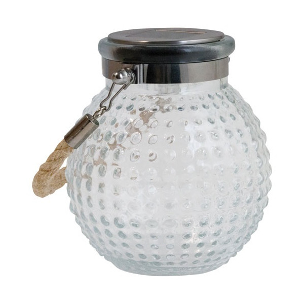 Lampe de table solaire acier inoxydable et verre