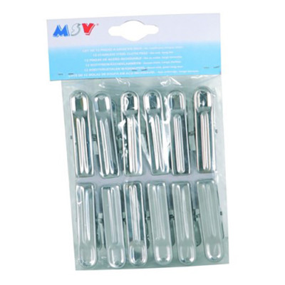 Lot de 12 pinces à linge en inox