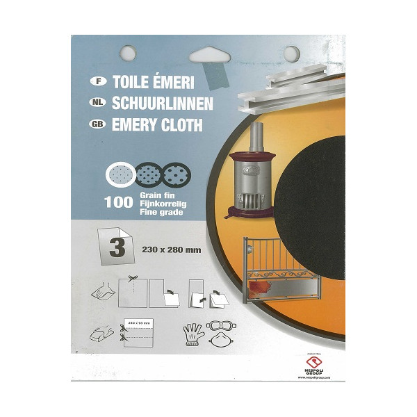 ROULOR - Pochette de 3 Feuilles Toile Emeri