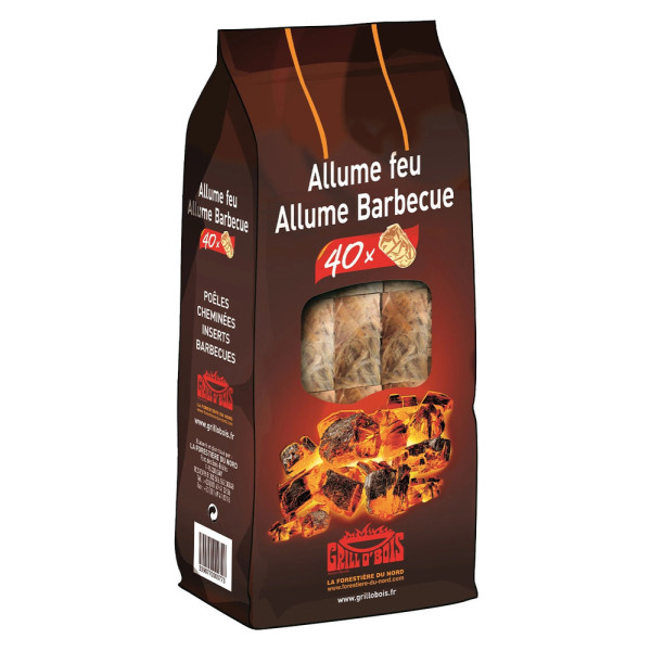 GRILL O'BOIS - Allume Feu et Allume Barbecue 40 Bâtonnets