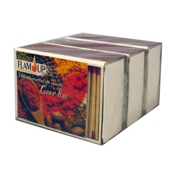 FLAM UP - Allumettes Cuisine Pratic Lot de 3 Boites de 240