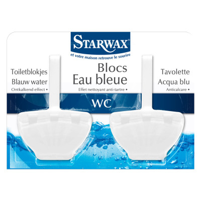 Blocs eau bleue pour WC, lot de 2x40g